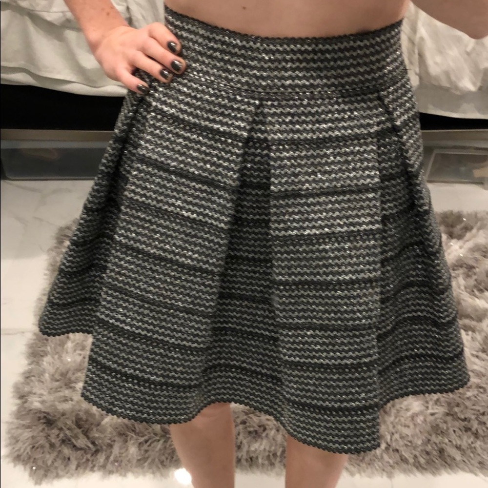 Design lab mini skirt silver and black